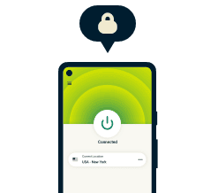 由 ExpressVPN 保护的手机
