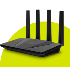 ExpressVPN Aircove路由器在绿色背景下的图片